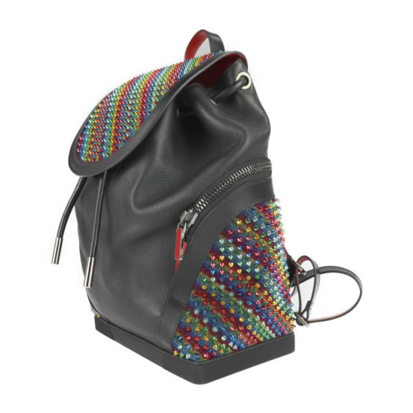 2 Christian Louboutin Explorer Funk Rucksack Daypack Leather Black Red