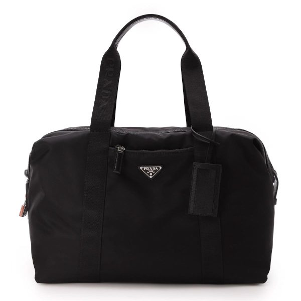 2 Prada Boston Bag Nylon Travel Bag Black