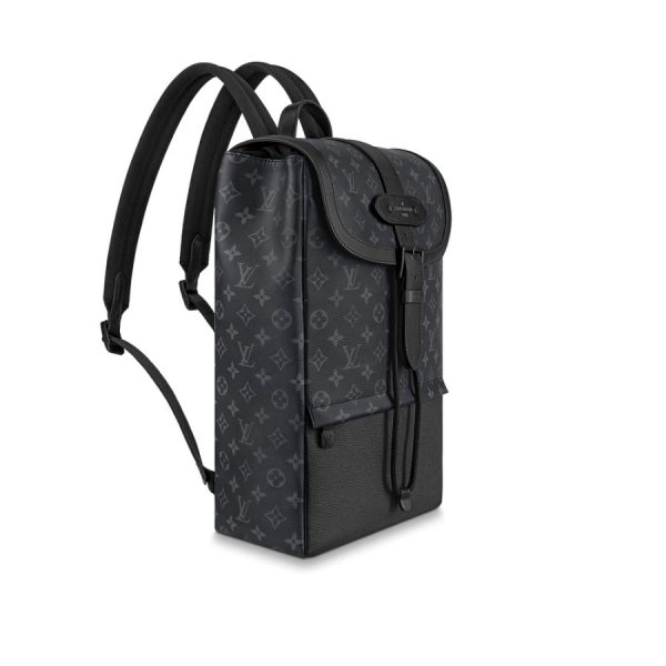 3 Louis Vuitton Backpack Rucksack Black Monogram Eclipse Canvas Leather