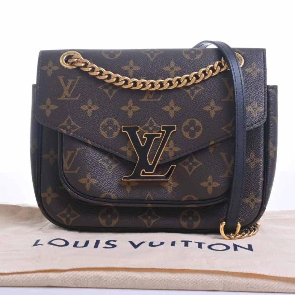 3 Louis Vuitton Monogram Passy Chain Shoulder Bag Brown