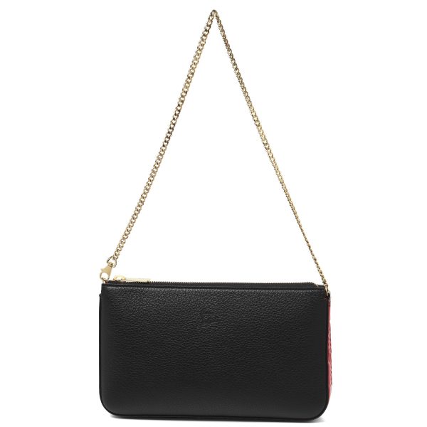 3 Christian Louboutin Shoulder Handbag Calfskin Black