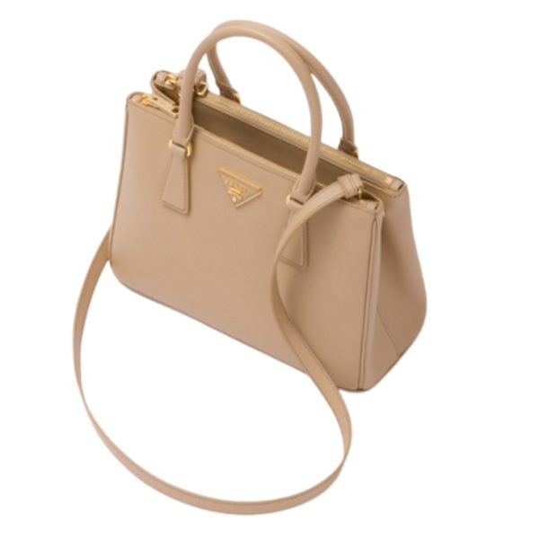 3 Prada Galleria Medium Bag Handbag Saffiano Leather Sand Beige