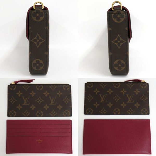 4 Louis Vuitton Pochette Felicie Monogram Chain Wallet Shoulder Bag Fuchsia