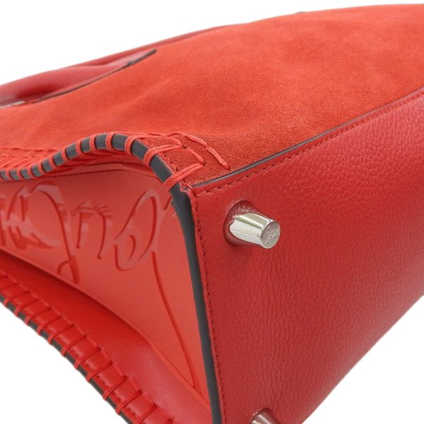 4 Christian Louboutin 2 Way Bag Leather Suede Rubber Red