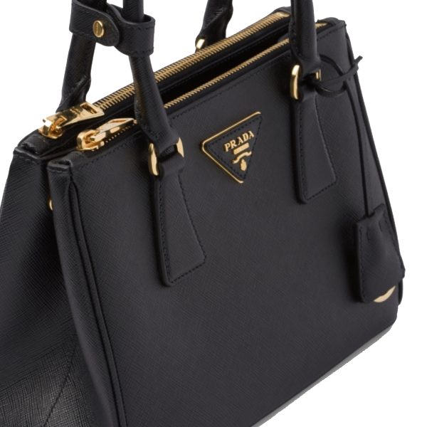 4 Prada Galleria Handbag Small Bag Saffiano Leather Black