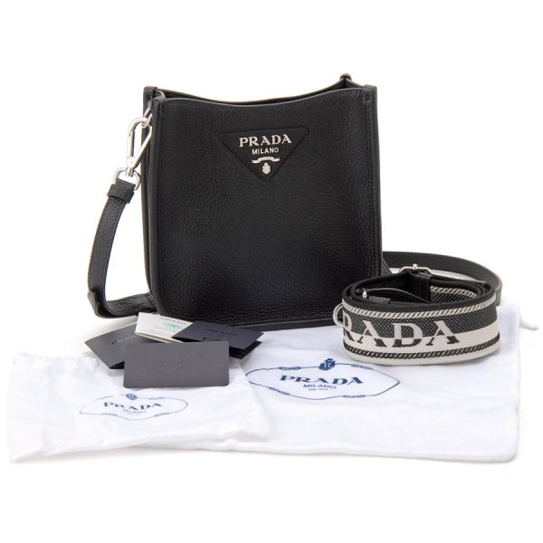 5 Prada Shoulder Bag Leather Nero Black