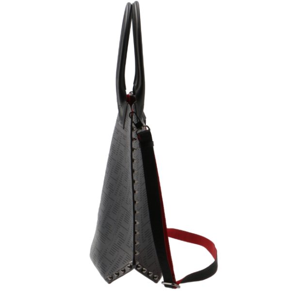 5 Christian Louboutin Tote Bag Calfskin Black Silver