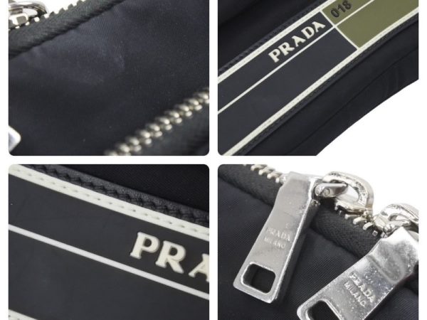 5 Prada Nylon Shoulder Bag Black Silver Metal Fittings