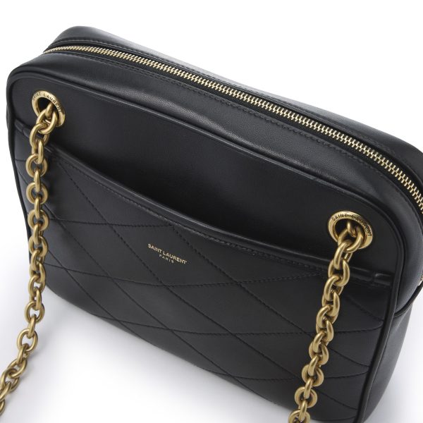 6 Saint Laurent Shoulder Bag Leather Black