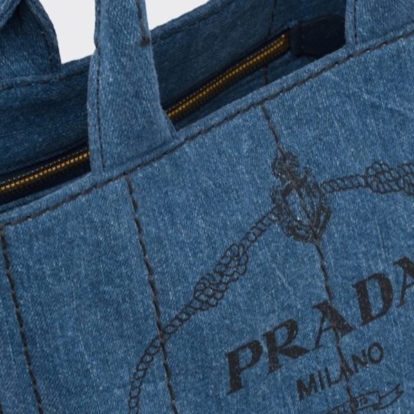 6 Prada Handbag Canapa Bag Denim Fabric