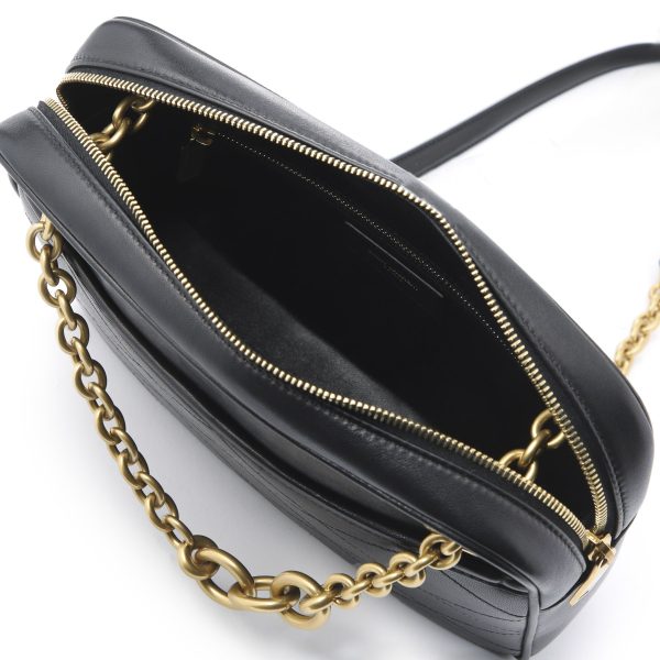 7 Saint Laurent Shoulder Bag Leather Black