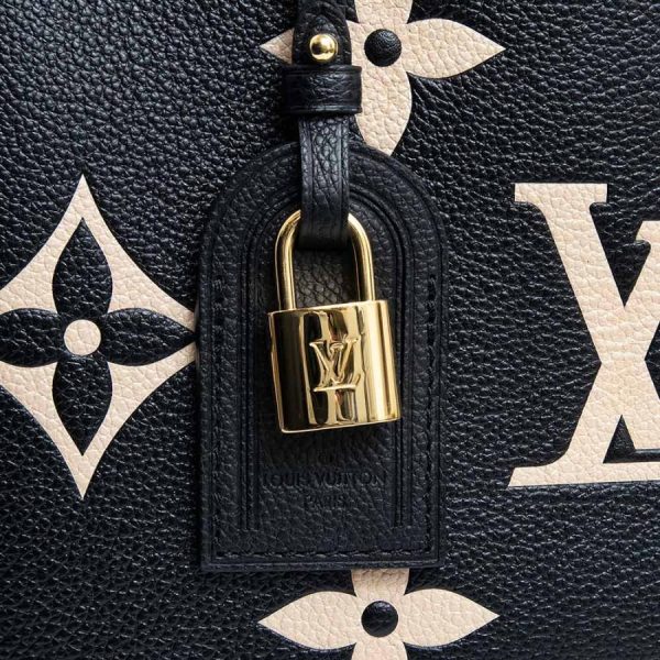 9 Louis Vuitton Petit Palais PM Bicolor Shoulder Handbag Monogram Amplant Leather Black Beige
