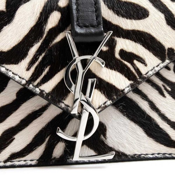 brandbrand 200099565018 7 d 20230108150738 Saint Laurent Paris Mini Chain Shoulder Bag Zebra Harako Calfskin Leather