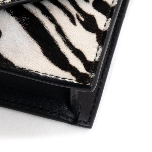 brandbrand 200099565018 9 d 20230108150740 Saint Laurent Paris Mini Chain Shoulder Bag Zebra Harako Calfskin Leather