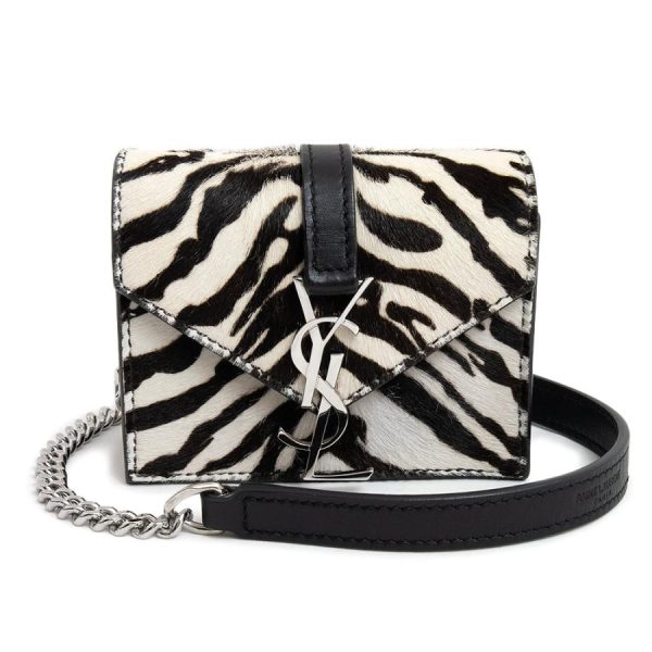 brandbrand 200099565018 i 20230108150729 Saint Laurent Paris Mini Chain Shoulder Bag Zebra Harako Calfskin Leather