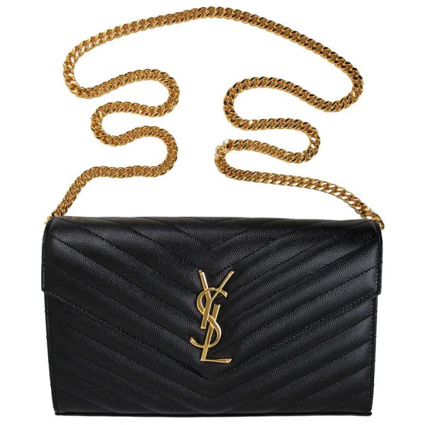 goguysshop 377828 bow01 1000 i 20221118111441 Saint Laurent Bag Chain Shoulder Chain Wallet 2WAY Leather