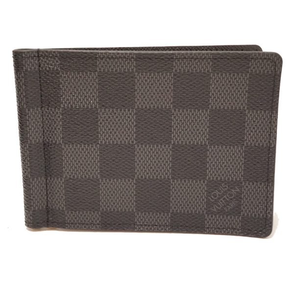 justbag1 Louis Vuitton Portefeuille Pance Wallet with Money Clip Black Gray Damier Graphite