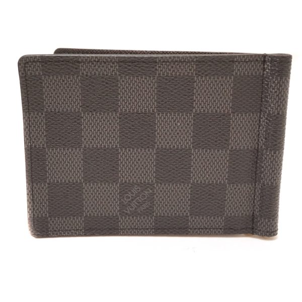 justbag2 Louis Vuitton Portefeuille Pance Wallet with Money Clip Black Gray Damier Graphite