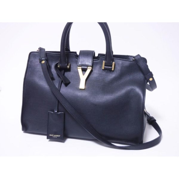 yamamoto7887 18076 00 Saint Laurent Paris Y Line Petit Cabas 2WAY Bag Shoulder Bag Handbag Leather