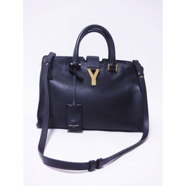 yamamoto7887 18076 00 7 Saint Laurent Paris Y Line Petit Cabas 2WAY Bag Shoulder Bag Handbag Leather