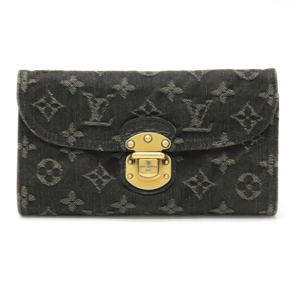 1 Louis Vuitton Monogram Denim Portefeuille Amelia 3 fold long wallet 3 fold long wallet Noir