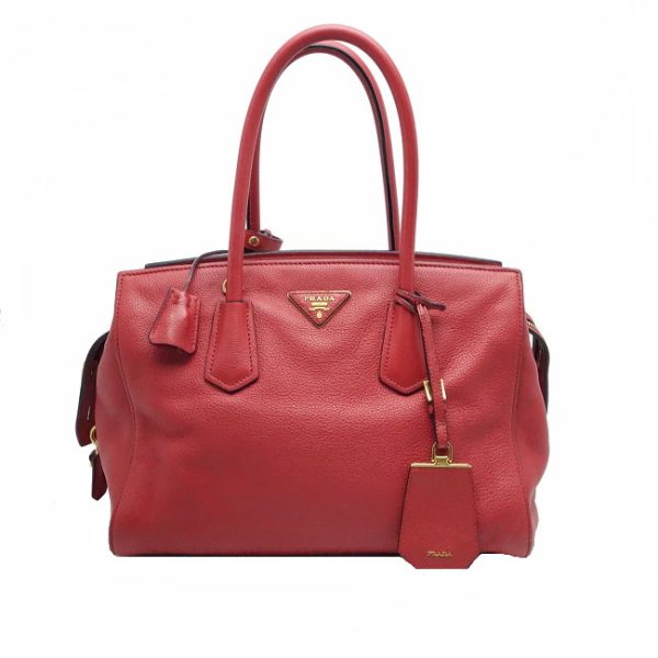 1 Prada 2 Way Bag Leather Red