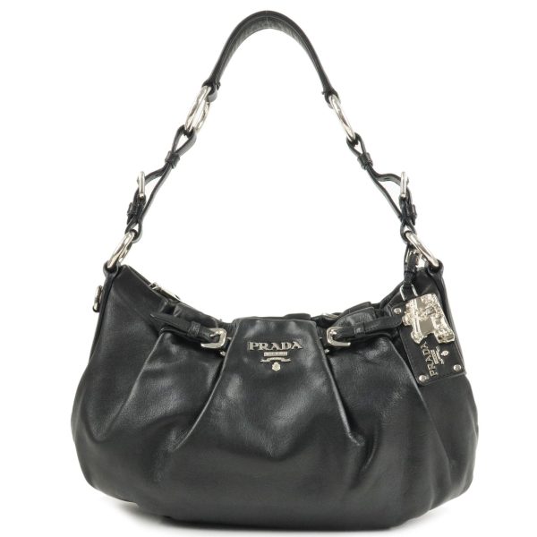 1 Prada Leather Shoulder Bag Black