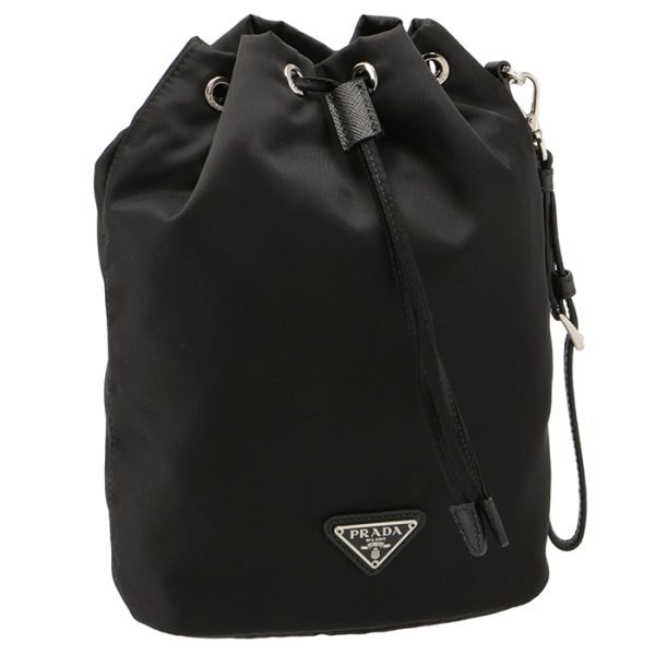 1 Prada Mini Pouch Bucket Bag Drawstring Bag Nylon Black