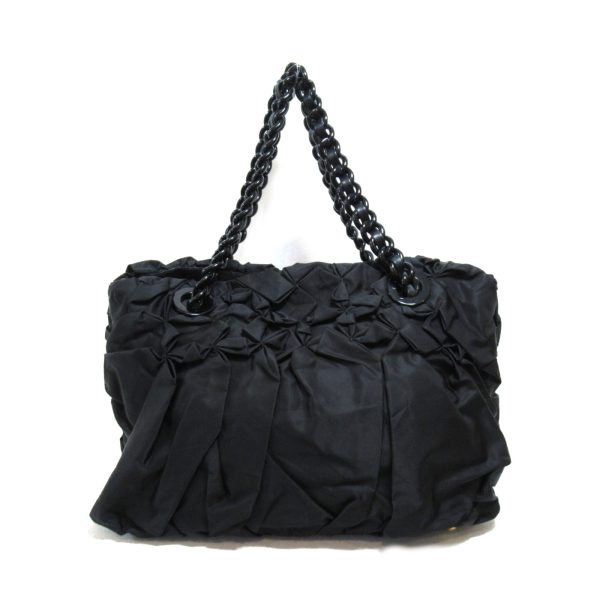 1 Prada Chain Shoulder Bag Nylon Black