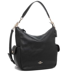 1 Coach Shoulder Bag Black Leather