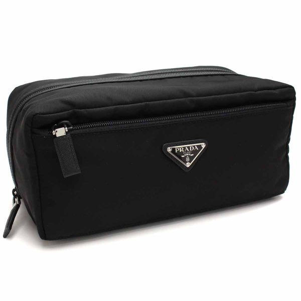 1 Prada Pouch Tessuto Saffiano Nylon Nero Black