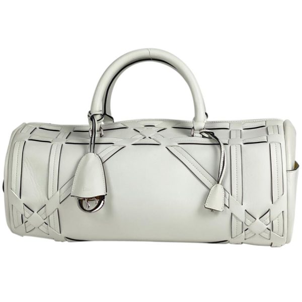 1 Christian Dior Handbag Boston Canage Handbag Leather White