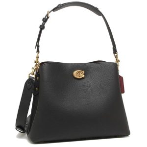 1 Coach Shoulder Bag Black Leather