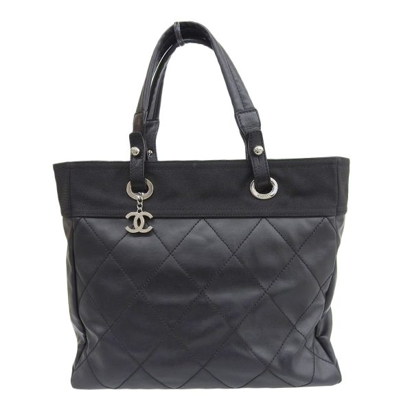 1 Chanel Paris Biarritz MM Tote Bag Black