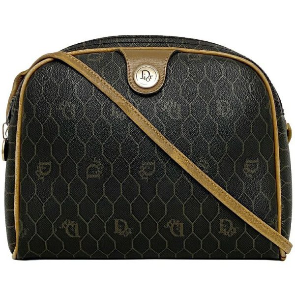 1 Dior Shoulder Bag Pochette Fastener Mini Bag Pvc Leather Black Beige