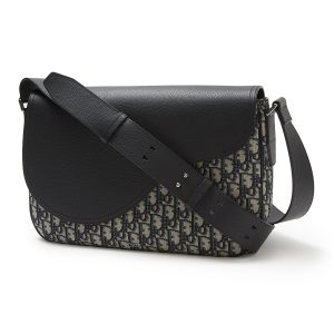 1 Dior Shoulder Bag Saddle Messenger Bag Leather Black