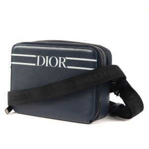1 Dior Homme Shoulder Bag Pouch Wallet Leather Navy