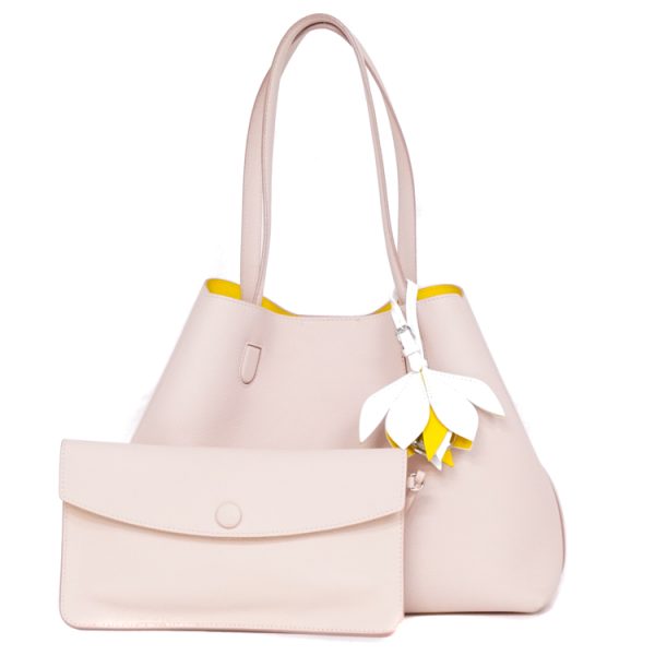 1 Christian Dior Blossom Tote Bag Medium Handbag Leather Baby Pink Yellow Silver Hardware