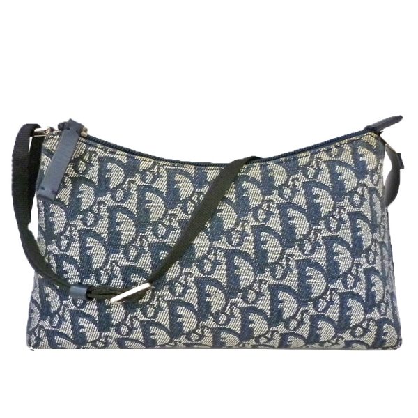 1 Christian Dior Trotter Shoulder Bag Tote Bag Cute Bag Jacquard Navy