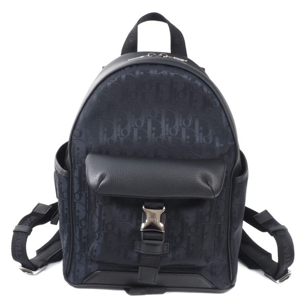 1 Christian Dior Explorer Backpack Nylon Leather Black Silver Color Metal Fittings