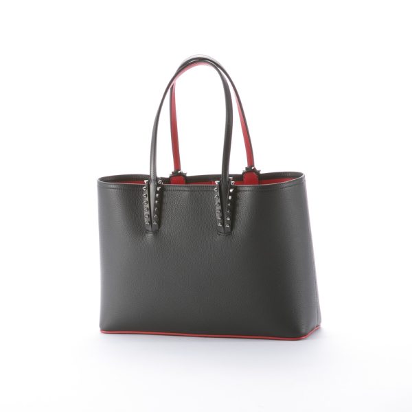 1 Christian Louboutin Cabata Small Hand Tote Bag Leather Black Red