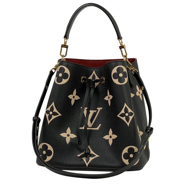 1 Louis Vuitton NeoNoe MM 2WAY Shoulder Bag Handbag Monogram Implant Black Beige