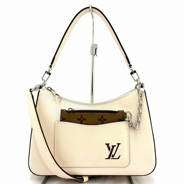 1 Louis Vuitton Marrell Epi Leather Quartz White Brown Pouch