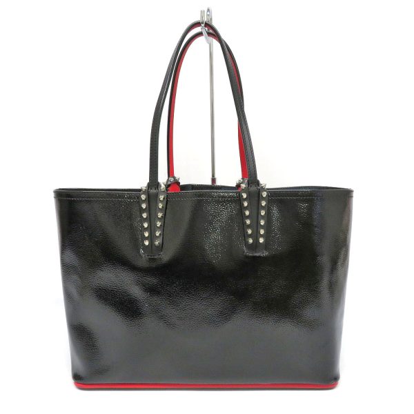 1 Christian Louboutin Kabata Small Tote Bag Patent Leather Black Red