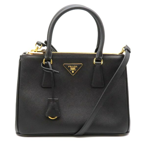 1 Prada Galleria Saffiano Leather Medium Bag 2 Way Shoulder Tote Bag Black