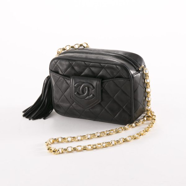 1 Chanel Lammertasse Mini Chain Shoulder Bag With Fringe