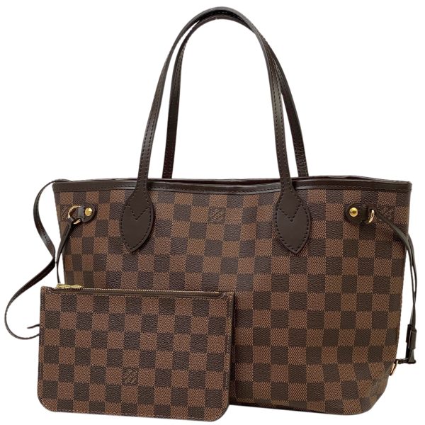 1 Louis Vuitton Neverfull PM Handbag Tote Bag Damier Brown