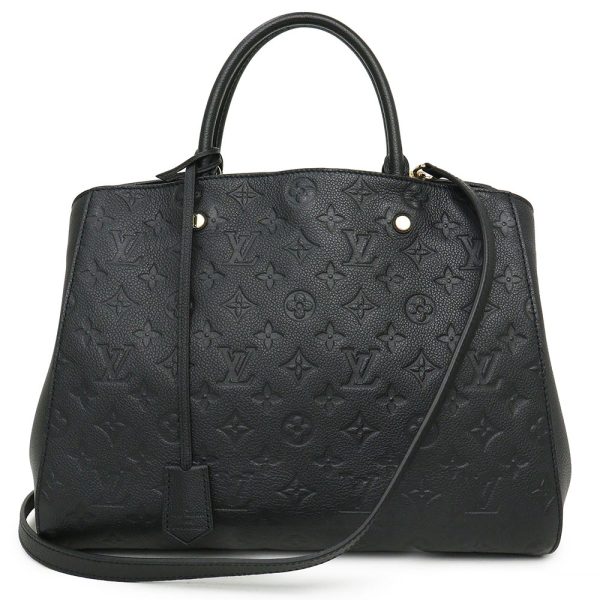 1 Louis Vuitton Montaigne GM 2 Way Shoulder Handbag Monogram Empreinte Leather Noir Black