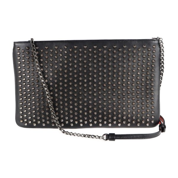 1 Christian Louboutin Ruby Posh Clutch Bag Leather Black