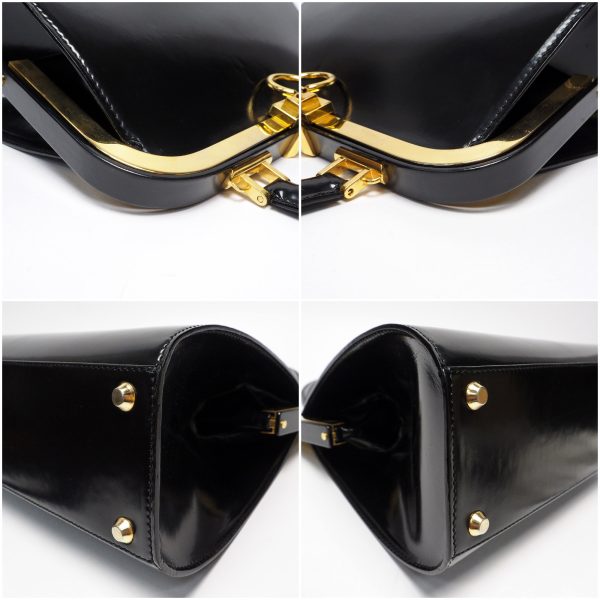 10 Christian Dior Shoulder Bag Leather Gold Metal Fittings Black